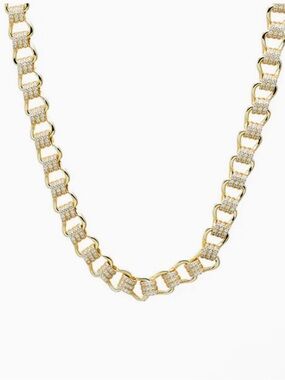 CZ Pave Link Tennis Necklace
